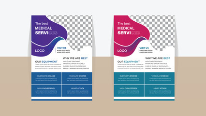 Simple corporate healthcare  medical poster or flyer layout design.