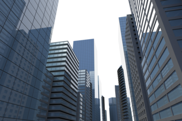 Three dimensional image of modern city