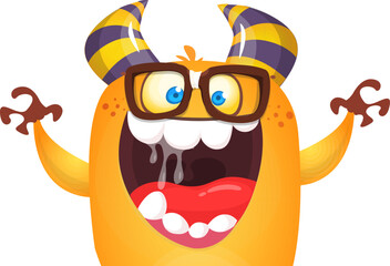 Scary cartoon monster. Halloween vector design isolated