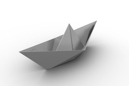 Fototapeta White paper boat