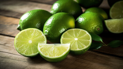 Naklejka na ściany i meble Freshly Sliced Limes