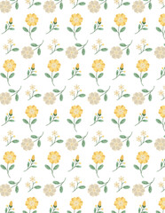 vector pattern with pretty yellow flower