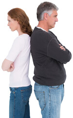 Casual couple not speaking after fight