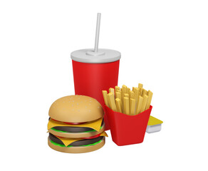 fast food junk food menu hamburger cheeseburger fries soda