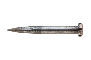 Old rough huge iron spike. Isolated png with transparency