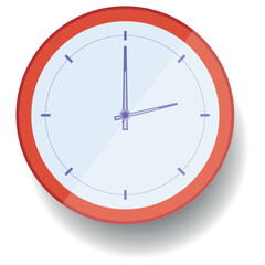 Flat style clock icon, timer on transparent background. Business clock. Vector design element 