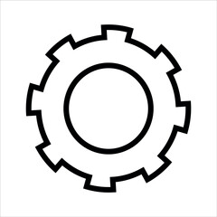 Settings isolated flat vector icon. Gear symbol. Vector gear tool or button for web application or UI.