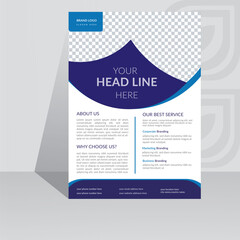 corporate flyer design template. modern , unique, abstract, layout, business , formal, cover, blue, white, gradient, typo, graphic, information,