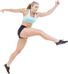 Fototapeta na wymiar Female athlete jumping