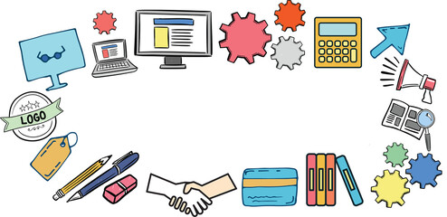 Composite image of various computer icons