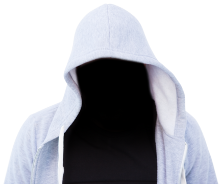 Robber in gredy hoodie