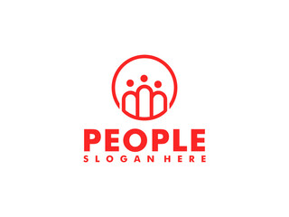 Obraz premium Creative people logo design template, social people logo vector