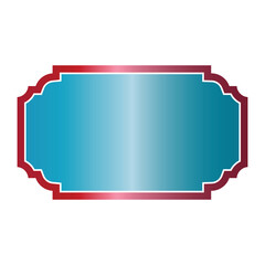 Digital composite image of blue frame with red border