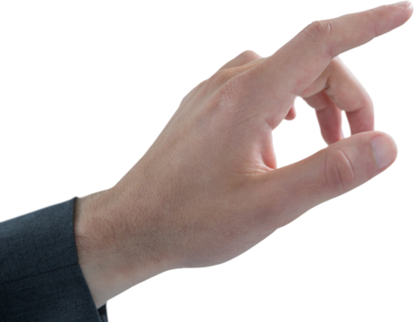 Cropped hand of businessman touching digital screen