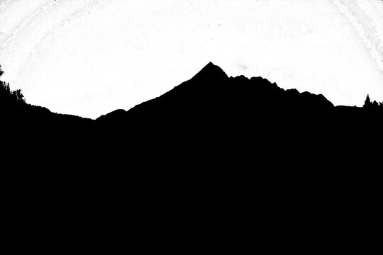 Fototapeta black mountain against white background