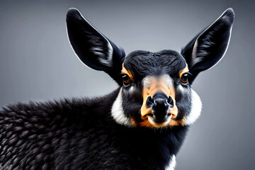 The female deer is black. Generative AI