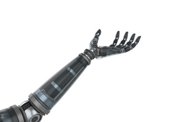 Illustration of black cyborg hand