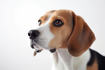 Adorable Beagle Dog on White Background - Capturing the Charm of this Friendly Breed