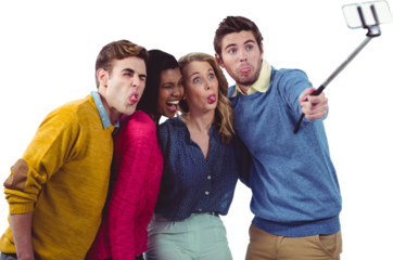 Smiling creative team posing for a selfie