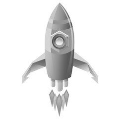 Digitally generated image of gray rocket 