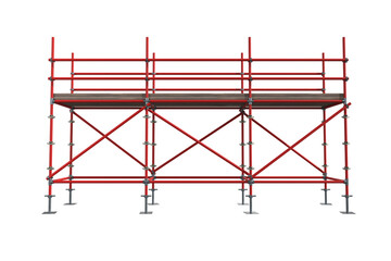 3d image of red scaffolding with cross shapes