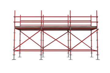 Stof per meter 3d image of red scaffolding with cross shapes © vectorfusionart