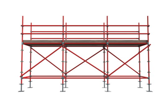 3d image of red scaffolding with cross shapes