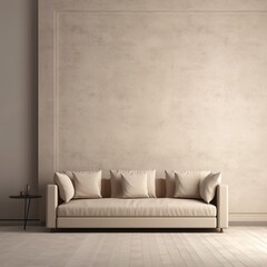 Beige Couch Empty Room Mockup for Elegant Design - generative AI