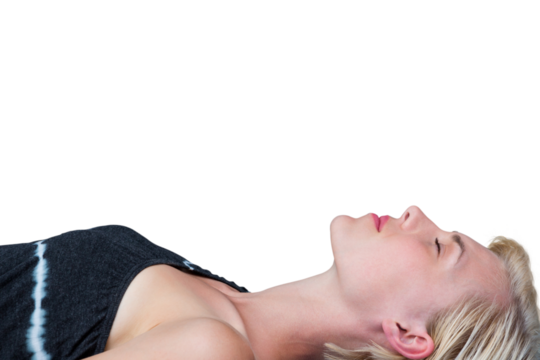 Side view of young woman napping - Powered by Adobe