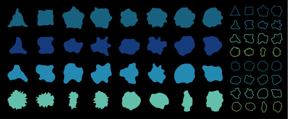 Set of organic abstract vector blob shapes