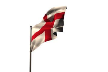 Low angle view of England flag on pole