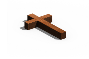 Digitally generated image of wooden cross 