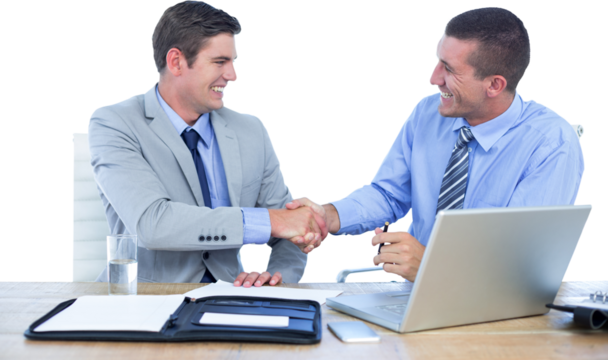 Business partners shaking hands