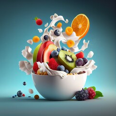 Desayuno & Fruta & Leche - Generative IA