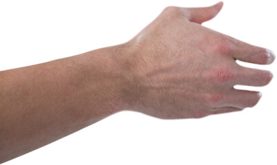 Hand pretending to hold invisible object