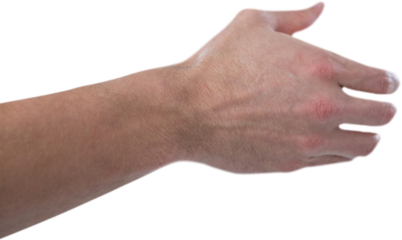 Hand pretending to hold invisible object