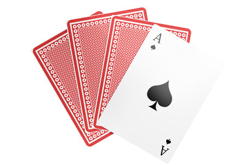 Ace of spades with playing cards