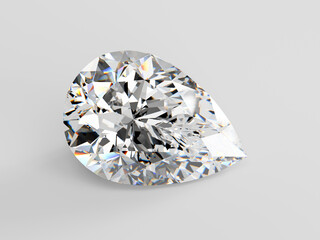 Diamond of pear cut  on white background
