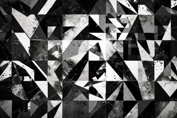 abstract black and white shapes in a minimalist composition. Generative AI