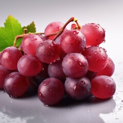 Bunch of red grapes with water droplets on them. The grapes are fresh and juicy, and the water droplets add a sense of freshness and vitality to the image