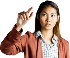 Businesswoman pointing