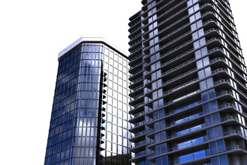 Fototapeta premium 3d illustration of glass buildings