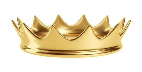 Royal gold crown isolated on a white background. Clipping path included. 3d 