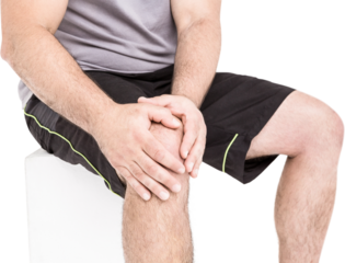 Athlete clutching knee in excruciating pain