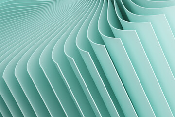 Mint background with abstract geometry. 3d 