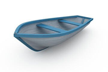 Blue and white painted boat
