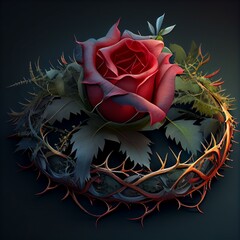 crown of thorns and rose Generative AI