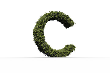 Letter c made of leaves