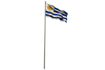 Metal pole with Uruguayan flag