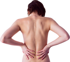 Fototapeta premium Nude woman with a back injury